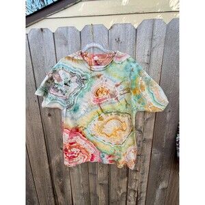Ice dyed Geode tie dye t-shirt - L - in stock ready to ship